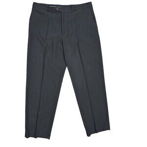 Giorgio Armani Le Collezioni Dress Pants Mesh Fabric Wool Trousers Black 38x33